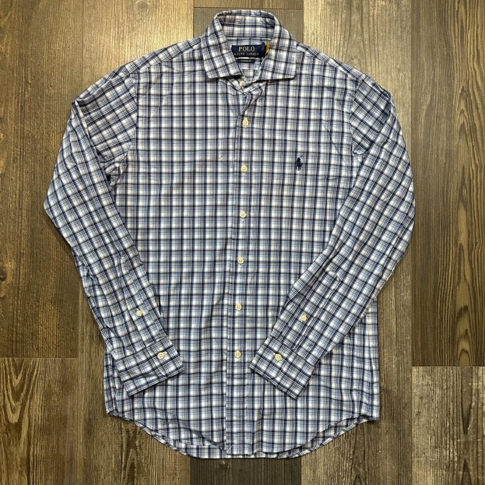 Polo Ralph Lauren Performance Shirt Classic Fit Size XS Plaid Blue White Pony